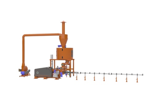 Linie brichetare rapita-paie producere brichete 600-900 kg/ora low-cost